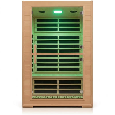 Infrared Sauna Built for Home Wellness, 2000W Low EMF, 8 Carbon Heating Panels, Canadian Hemlock Wood