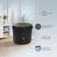 Pro Elite Recovery 90Cm Ice Pod Ice Bath Therapy Inflatable DWF Cold Plunge Tub for 03Hp Water Chiller for Athletes — infographic