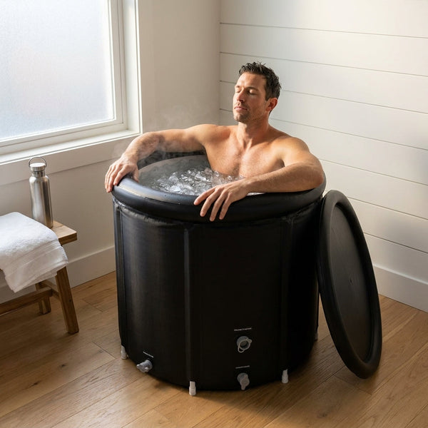 Cold Plunge Tub Designed for Athletic Recovery, 90cm Inflatable Pod, DWF Construction, 0.3HP Water Chiller