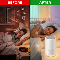 Sound Machine Night Light White Noise Machine with 30 Soothing Sounds 12 Colors Night Light Sleep Machine for Baby Kids Adults Brown Pink Nosie Machine with 32 Volume Levels for Office Home Travel — Before & After