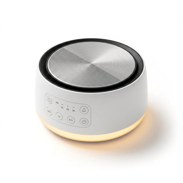 Sound Machine Night Light White Noise Machine with 30 Soothing Sounds 12 Colors Night Light Sleep Machine for Baby Kids Adults Brown Pink Nosie Machine with 32 Volume Levels for Office Home Travel — Studio Shot